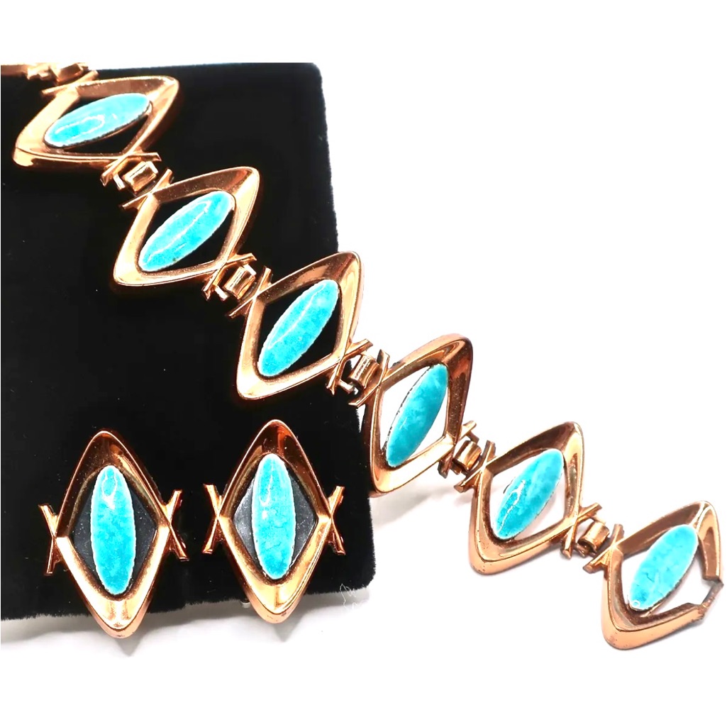 Vintage Designer Matisse Turquoise Enamel Copper 7.25